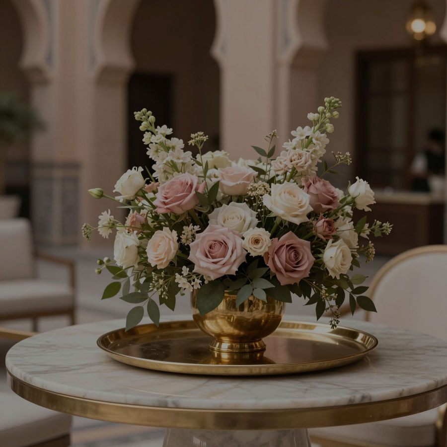 Fleurs tenues par la main