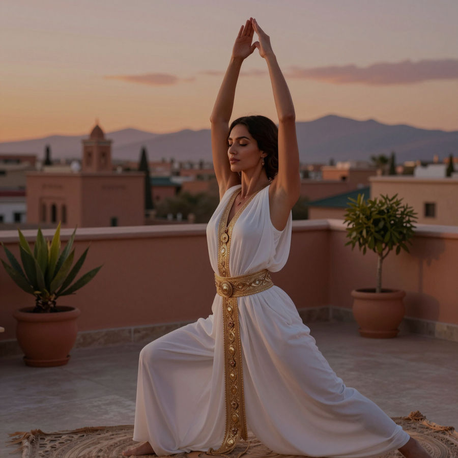 Yoga au coucher du soleil